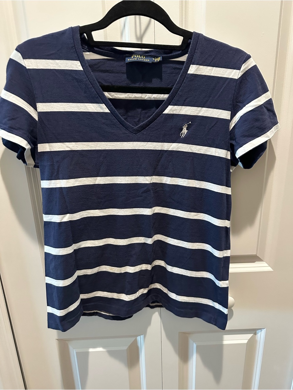 Ralph Lauren Polo Women’s Navy & White Striped V-Neck Tee